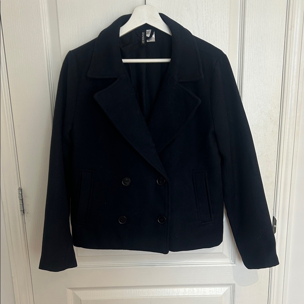 Navy caba coat H&M